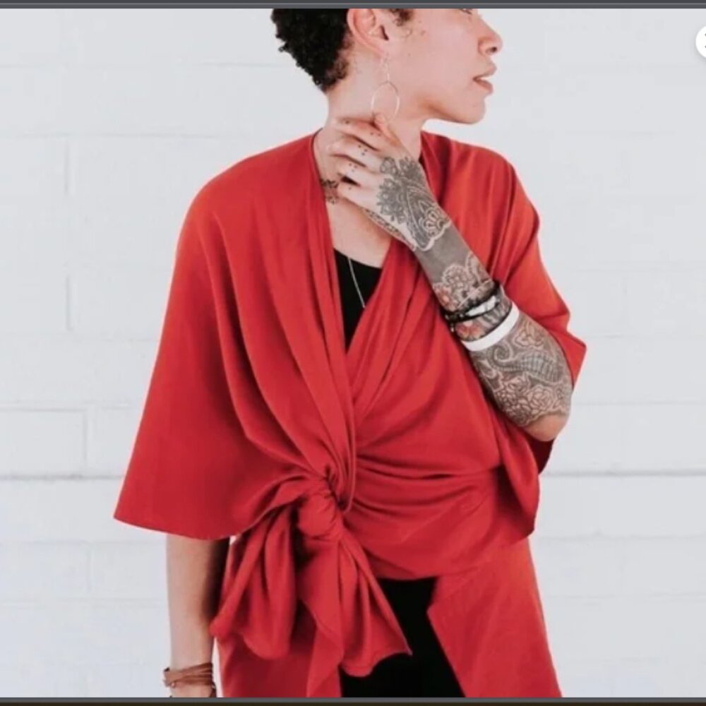 NWT Sseko Multi way Shawl / Cover-up / Top in Tiger Lily